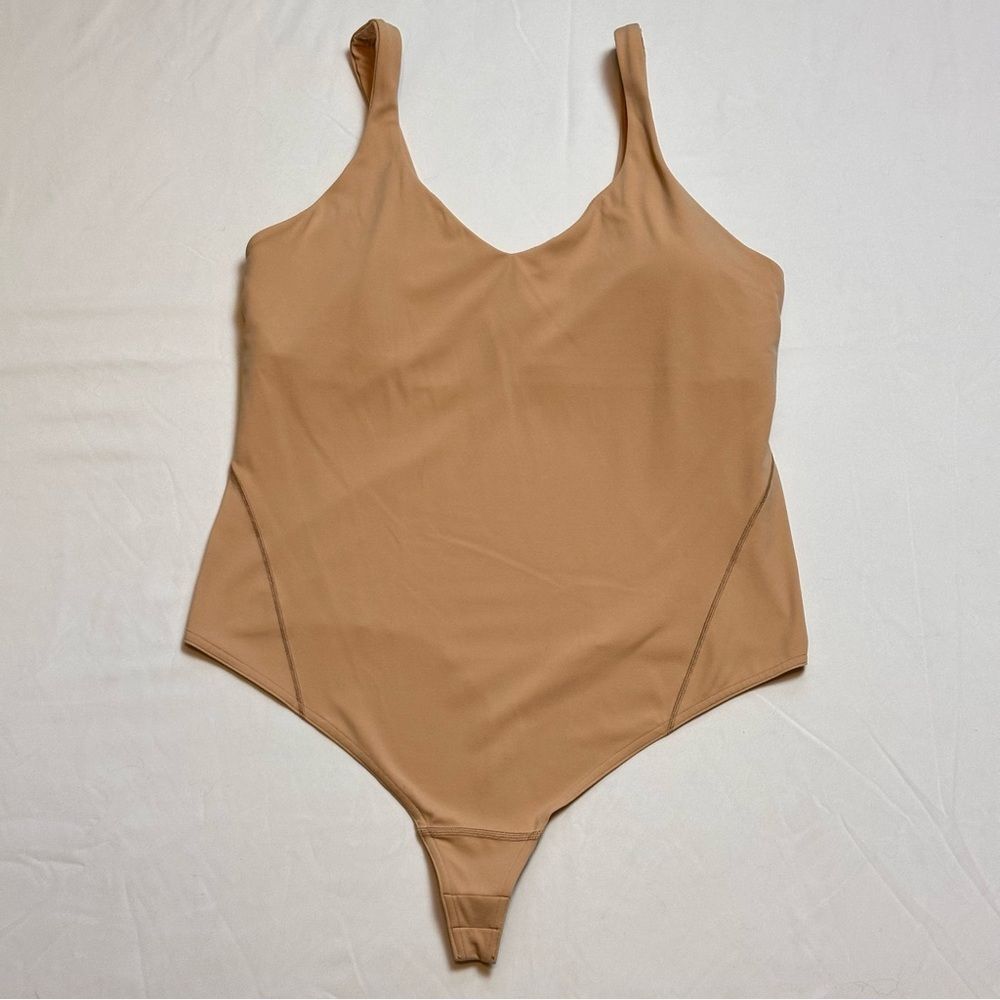 Lululemon align thong bodysuit w/ built in bra nude tan